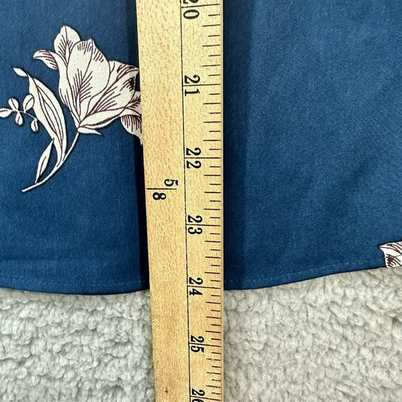 Ann Taylor Loft Women’s TEAL Long Sleeve Blouse Floral Print Size XS - Picture 7 of 10